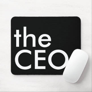 Black White CEO Bold Executive Typography Mouse Pad