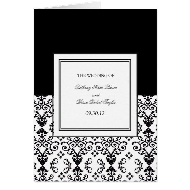 Black & White Ceremony Programs (Front)