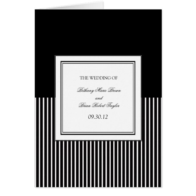Black & White Ceremony Programs (Front)