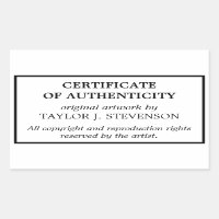 Black White Certificate of Authenticity