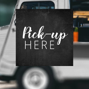 Black & White Chalkboard Restaurant Pick up Here Window Cling