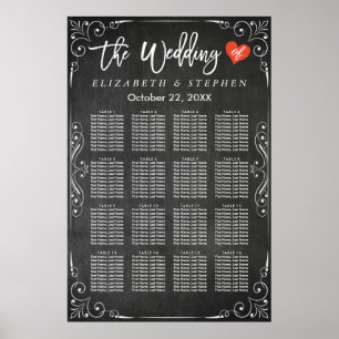 Black & White Chalkboard Wedding Seating Chart