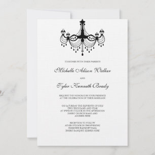 Black & White Chandelier Invitation