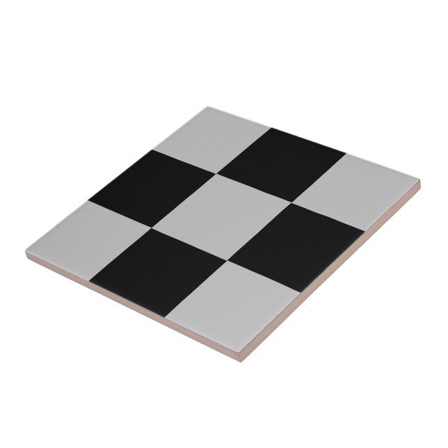 Black White Check Ceramic Tile (Side)