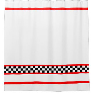 Black White Check With Red Stripe