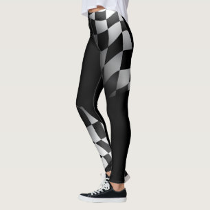 Black / white checked leggings