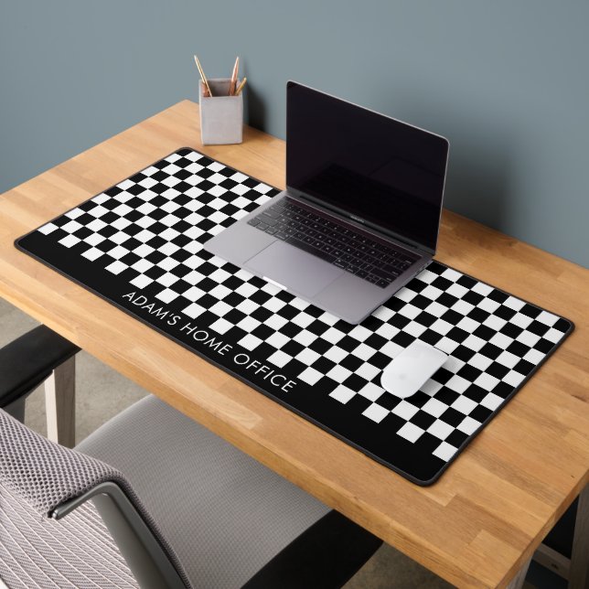Black White Checkered Checkerboard Office School (Bureau 2)