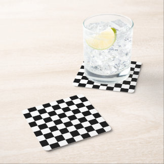 Black White Checkered Coasters