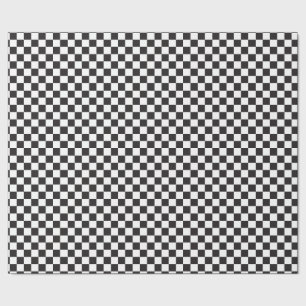Black & [White] Checks Small Chequerboard Checkers Wrapping Paper
