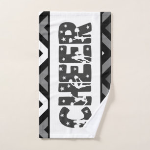 Black & White Cheer Star Cheering Girl Silhouette