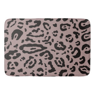 Black & White Cheetah Leopard Animal Print   Bath Mat