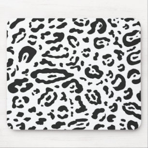 Black & White Cheetah Leopard Animal Print   Mouse Pad