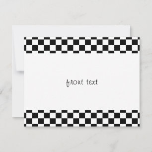 Black & White Chequerboard Background Invitation