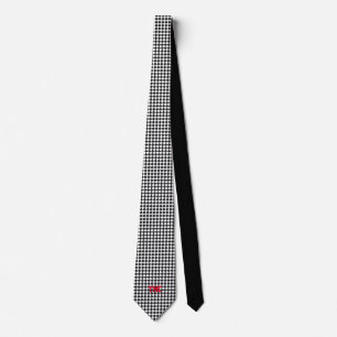 Black White Chequerboard INITIALS Sports Classic Tie
