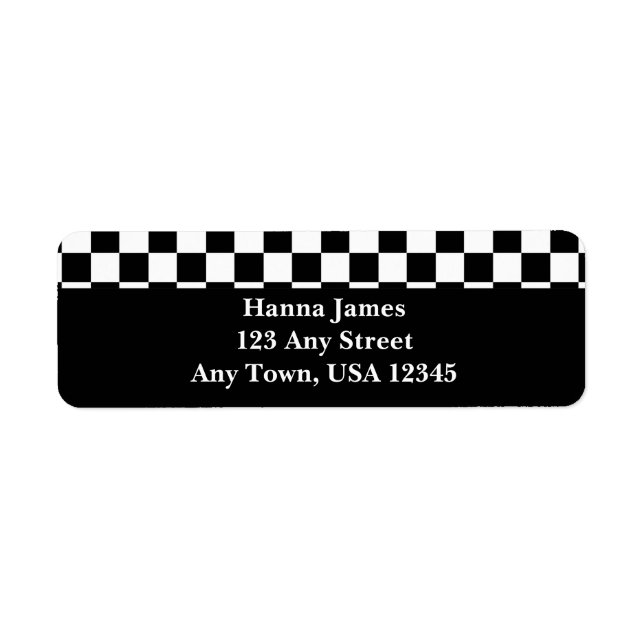Black White Chequerboard Pattern Personalized (Front)