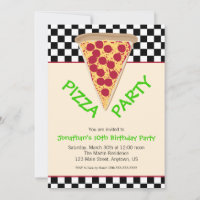 Black & White Chequerboard Pizza Party