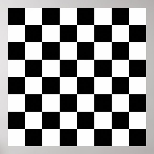 Black, White Chequerboard Poster (Front)