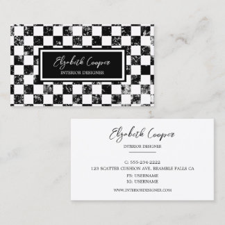 Black & White Chequered Board  Business Card