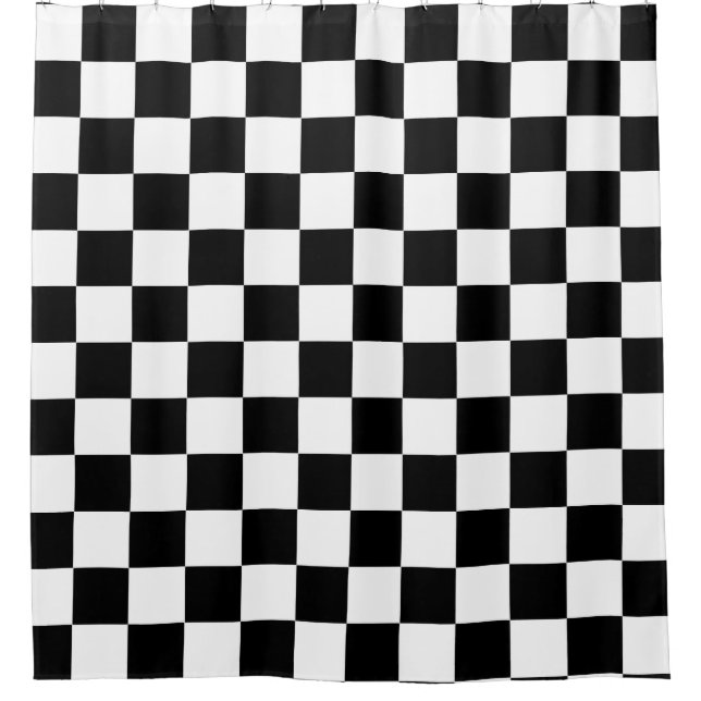 Black White Chequered Check Pattern (Front)