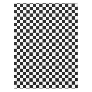 Black White Chequered Check Pattern Tablecloth
