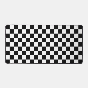 Black & White Chequered Desk Mat