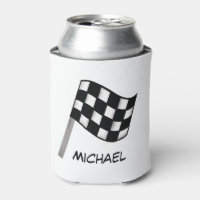 Black White Chequered Flag Race Name Personalized