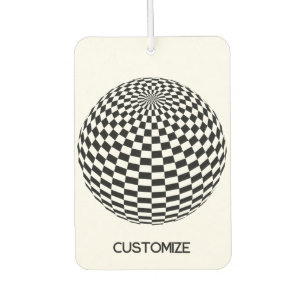 Black/White Chequered Globe Thunder_Cove Air Freshener