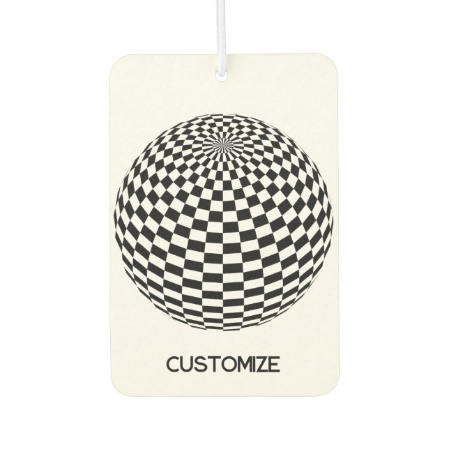 Black/White Chequered Globe Thunder_Cove Air Freshener (Front)