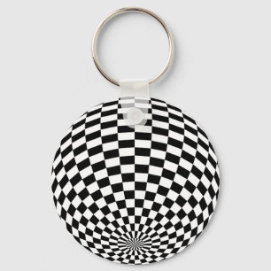 Black/White Chequered Globe Thunder_Cove Keychain