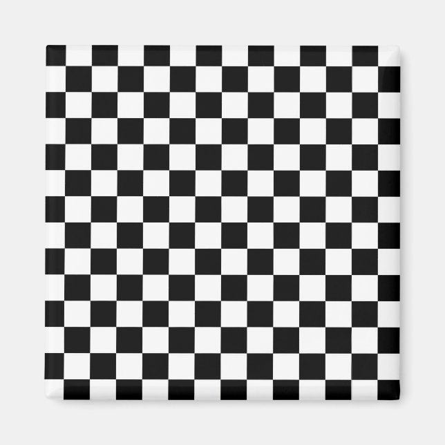 Black White Chequered Magnet (Front)