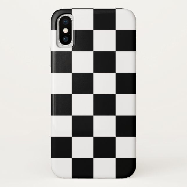 Black & White Chequered Pattern Case-Mate iPhone Case (Back)