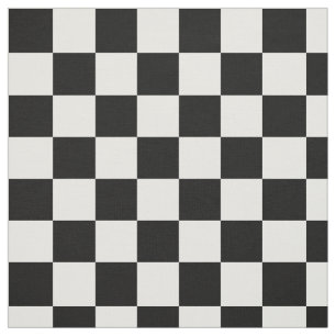 Black White Chequered Pattern Fabric