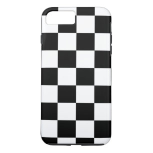 Black & White Chequered Pattern iPhone 8 Plus Case