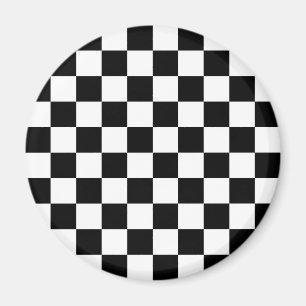 Black & White Chequered Pattern Magnet