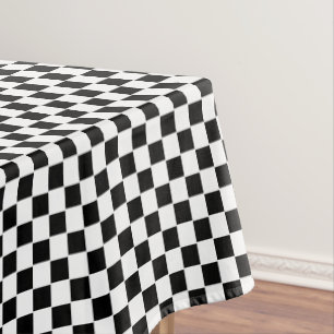 Black White Chequered Pattern Modern Home Decor Tablecloth