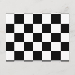 Black & White Chequered Pattern Postcard