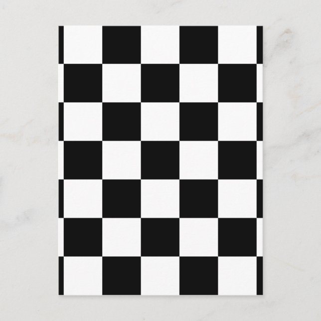 Black & White Chequered Pattern Postcard (Front)