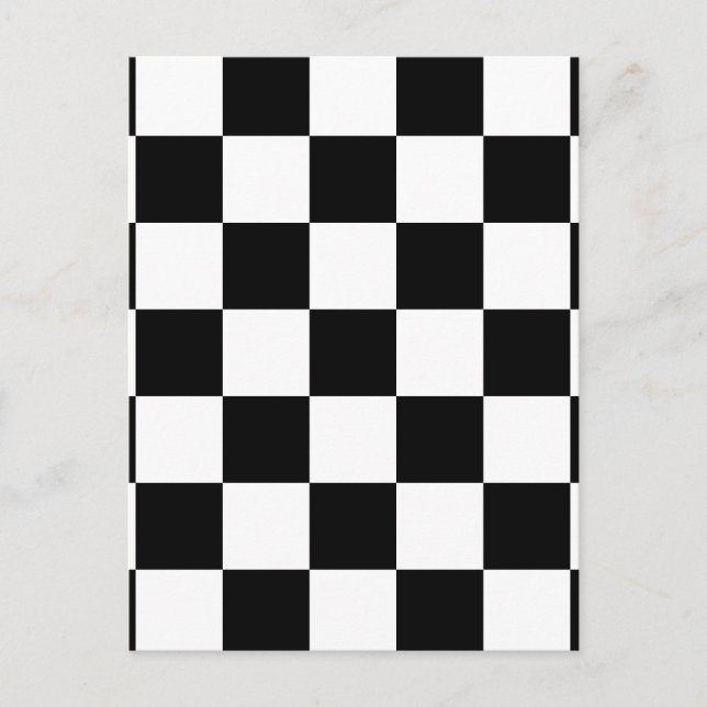 Black & White Chequered Pattern Postcard (Front)