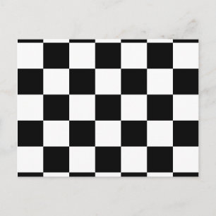 Black & White Chequered Pattern Postcard