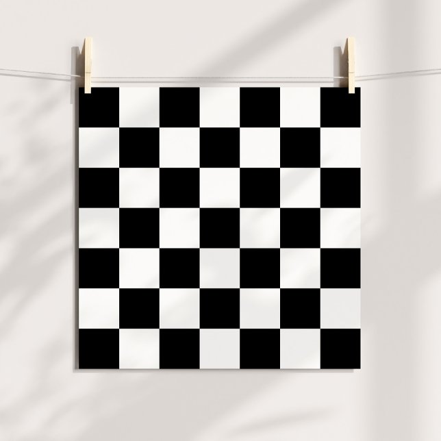 Black & White Chequered Pattern Poster (Black & White Checkered Pattern Poster)
