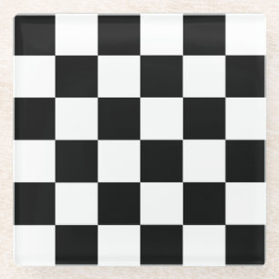 Black & White Chequered Racing Flag Coaster