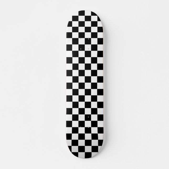 Black& White Chequered Skateboard Deck (Front)