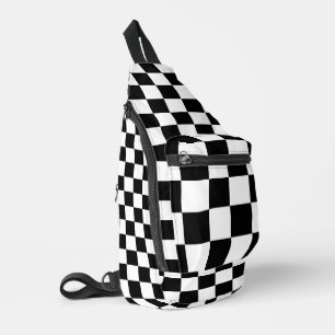 Black White Chequered Sling Bag