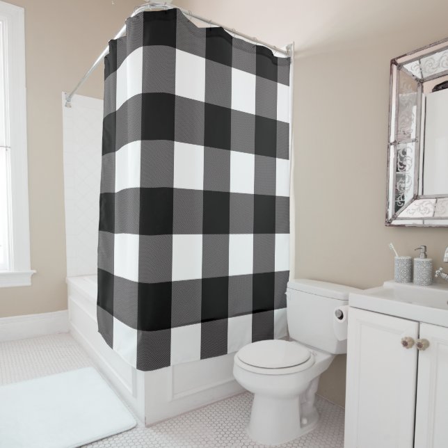 Black & White Chequered Squares Buffalo Plaid (In Situ)