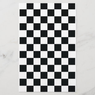 Black White Chequered Stripe Craft Paper Sheet