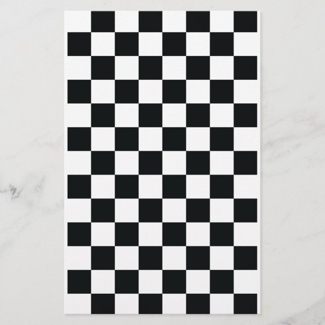 Black White Chequered Stripe Craft Paper Sheet (Front)