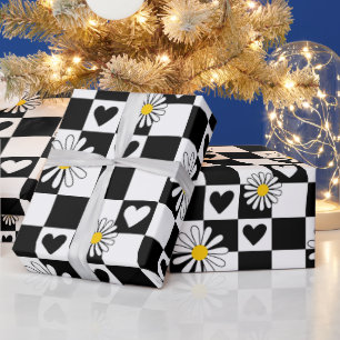 Black White Chequered Wrapping Paper