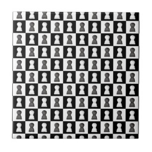 Black & White Chess Allover Chess Board Pattern  Tile