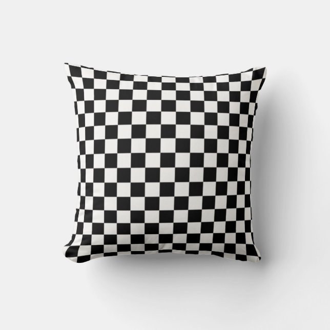 Black & White Chess Pattern Throw Pilow Throw Pillow (Front)