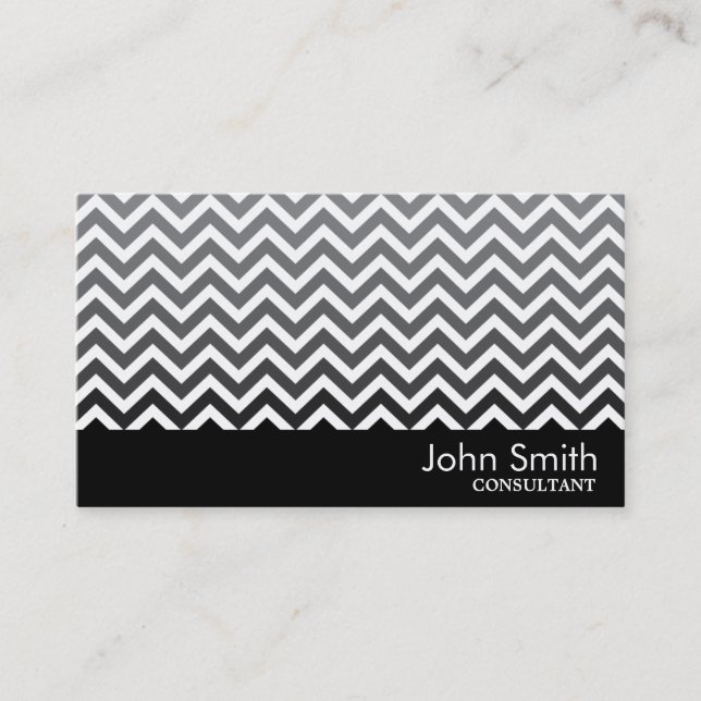 Black & White Chevron Consultant Business Card (Front)